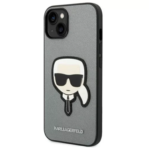 iPhone 14 Plus Karl Lagerfeld Saffiano Karl's Head tok ezüst (KLHCP14-3666339077082 3 kép