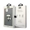 iPhone 14 Plus Karl Lagerfeld Saffiano Karl's Head tok ezüst (KLHCP14-3666339077082 4 kép