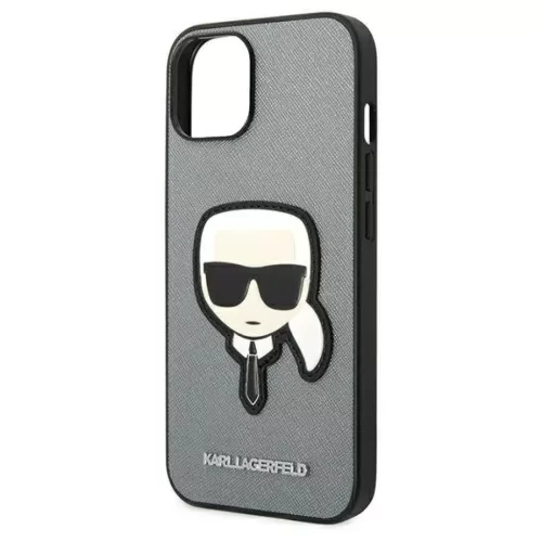 iPhone 14 Plus Karl Lagerfeld Saffiano Karl's Head tok ezüst (KLHCP14-3666339077082 8 kép