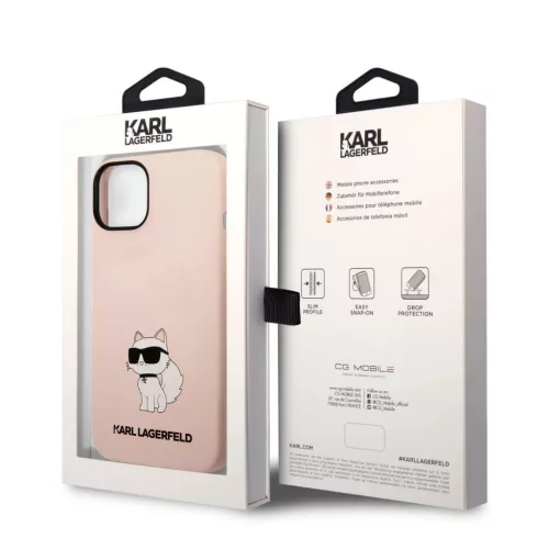 iPhone 14 Plus Karl Lagerfeld KLHCP14MSNCHBCP Liquid Silicone Choupett-3666339086695 6 kép