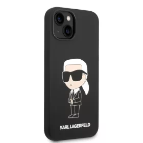 iPhone 14 Plus Karl Lagerfeld KLHCP14MSNIKBCK Liquid Silicone Ikonik N-3666339086572 1 kép