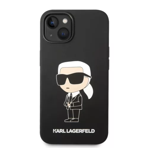 iPhone 14 Plus Karl Lagerfeld KLHCP14MSNIKBCK Liquid Silicone Ikonik N-3666339086572 6 kép