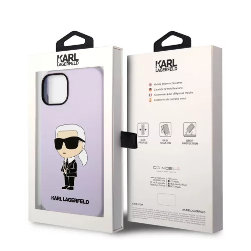 iPhone 14 Plus Karl Lagerfeld KLHCP14MSNIKBCU Liquid Silicone Ikonik N-3666339086657 6 kép
