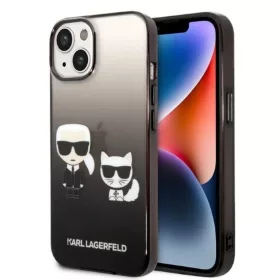 iPhone 14 Plus Karl Lagerfeld Gradient Karl és Choupette tok fekete (-3666339086411 3 kép