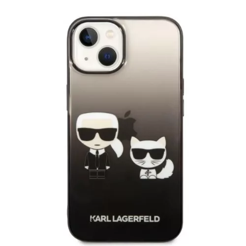 iPhone 14 Plus Karl Lagerfeld Gradient Karl és Choupette tok fekete (-3666339086411 1 kép