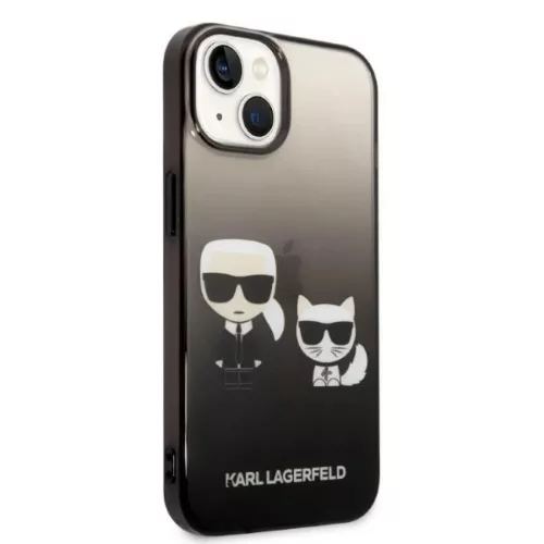 iPhone 14 Plus Karl Lagerfeld Gradient Karl és Choupette tok fekete (-3666339086411 6 kép
