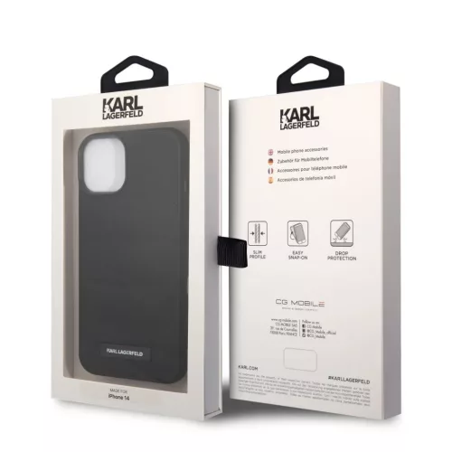 iPhone 14 Karl Lagerfeld Quilted Puffy Metal Logo tok fekete (KLHCP14S-3666339077679 2 kép