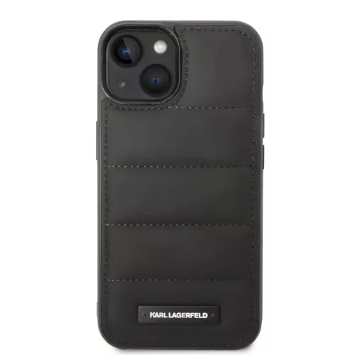 iPhone 14 Karl Lagerfeld Quilted Puffy Metal Logo tok fekete (KLHCP14S-3666339077679 4 kép