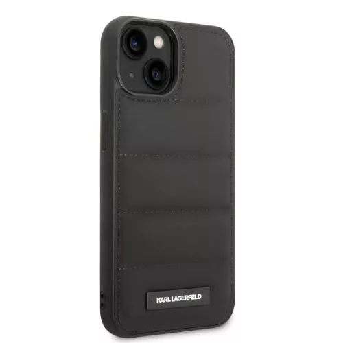 iPhone 14 Karl Lagerfeld Quilted Puffy Metal Logo tok fekete (KLHCP14S-3666339077679 5 kép