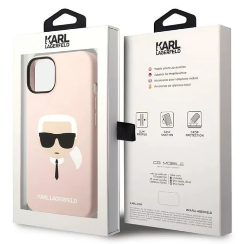 iPhone 14 Karl Lagerfeld Karl's Head szilikon tok rózsaszín (KLHCP14-3666339085445 8 kép