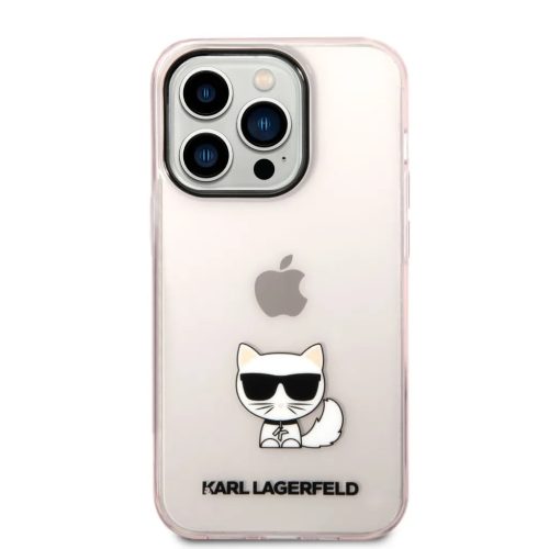 iPhone 14 Pro Max Karl Lagerfeld Choupette Logo tok rózsaszín (KLHCP-3666339076504 1 kép