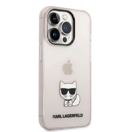 iPhone 14 Pro Max Karl Lagerfeld Choupette Logo tok rózsaszín (KLHCP-3666339076504 3 kép