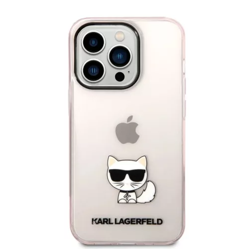 iPhone 14 Pro Max Karl Lagerfeld Choupette Logo tok rózsaszín (KLHCP-3666339076504 6 kép