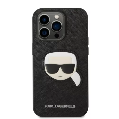 iPhone 14 Pro Max Karl Lagerfeld PU Saffiano Karl Head tok fekete (KLH-3666339077068 3 kép