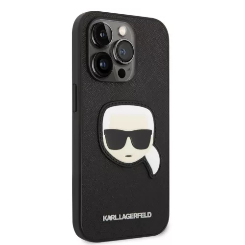 iPhone 14 Pro Max Karl Lagerfeld PU Saffiano Karl Head tok fekete (KLH-3666339077068 4 kép