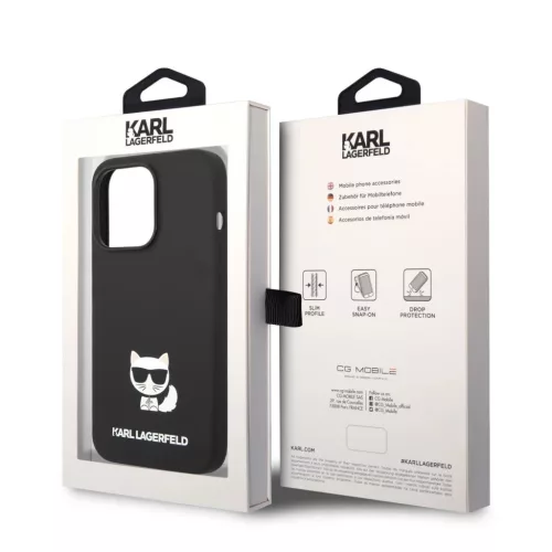 iPhone 14 Pro Max Karl Lagerfeld Choupette szilikon tok fekete (KLHCP1-3666339076580 6 kép