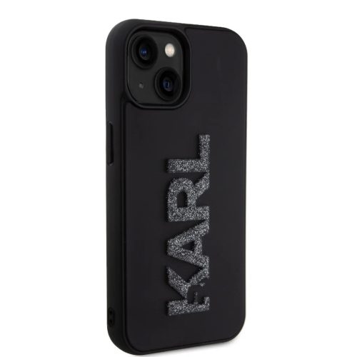  iPhone 15 Fekete Karl Lagerfeld KLHCP15S3DMBKCK 3D Rubber Glitter Log-3666339166595 5 kép