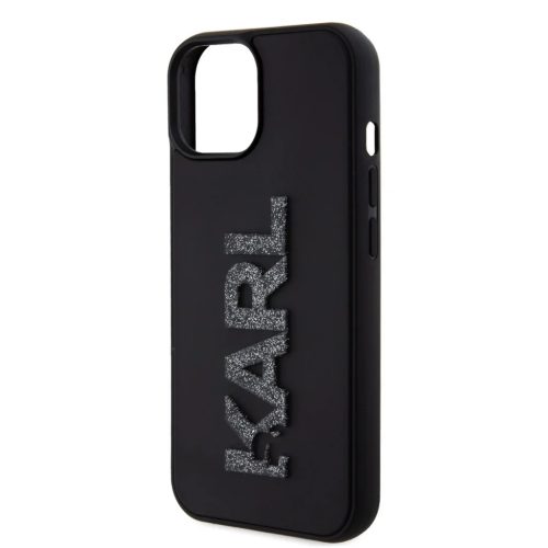  iPhone 15 Fekete Karl Lagerfeld KLHCP15S3DMBKCK 3D Rubber Glitter Log-3666339166595 6 kép