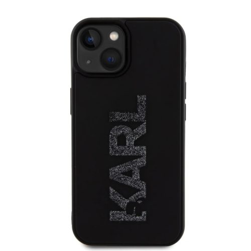  iPhone 15 Fekete Karl Lagerfeld KLHCP15S3DMBKCK 3D Rubber Glitter Log-3666339166595 7 kép
