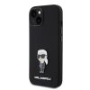 iPhone 15 Karl Lagerfeld Liquid Silicone Metal Ikonik tok fekete (KLHC-3666339165994 3 kép