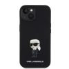 iPhone 15 Karl Lagerfeld Liquid Silicone Metal Ikonik tok fekete (KLHC-3666339165994 5 kép