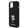 iPhone 15 Karl Lagerfeld Liquid Silicone Metal Ikonik tok fekete (KLHC-3666339165994 6 kép