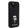 iPhone 15 Karl Lagerfeld Liquid Silicone Metal Ikonik tok fekete (KLHC-3666339165994 7 kép