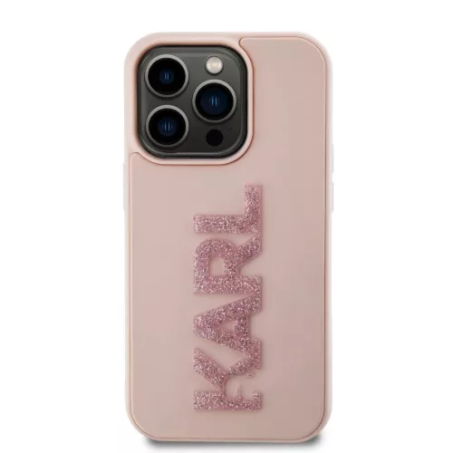 iPhone 15 Pro Max Karl Lagerfeld KLHCP15X3DMBKCP 3D Rubber Glitter Log-3666339166502 3 kép