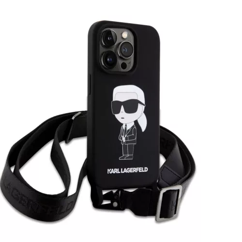  iPhone 15 Pro Max Karl Lagerfeld Liquid Silicone Crossbody Ikonik fek-3666339167462 5 kép