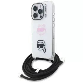   iPhone 16 Pro Karl Lagerfeld IML Crossbody Karl&Choupette Head tok fehér