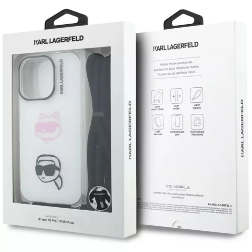 iPhone 16 Pro Karl Lagerfeld IML Crossbody Karl&Choupette Head tok feh-3666339462062 7 kép