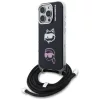 iPhone 16 Pro Max Karl Lagerfeld IML Crossbody Karl&Choupette Head fekete tok