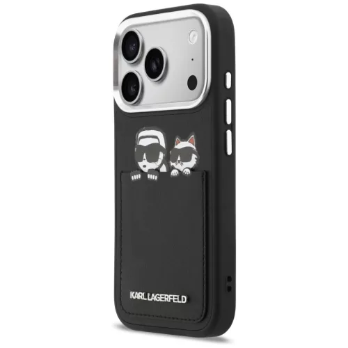 iPhone 17 Pro Karl Lagerfeld Karl & Choupette nyomtatott és zsebes fe-3666339605254 2 kép