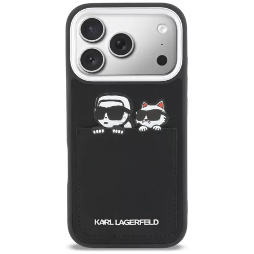 iPhone 17 Pro Karl Lagerfeld Karl & Choupette nyomtatott és zsebes fe-3666339605254 3 kép
