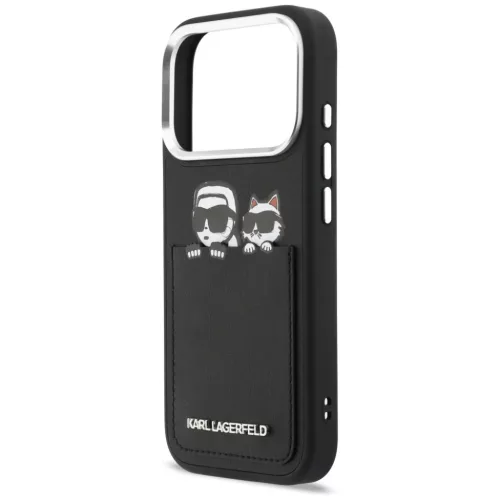 iPhone 17 Pro Karl Lagerfeld Karl & Choupette nyomtatott és zsebes fe-3666339605254 6 kép