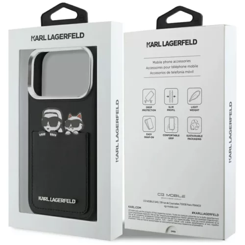 iPhone 17 Pro Karl Lagerfeld Karl & Choupette nyomtatott és zsebes fe-3666339605254 8 kép
