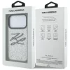 iPhone 17 Pro Karl Lagerfeld IML Glitter KL Diamond Logo ezüst tok-3666339604776 8 kép
