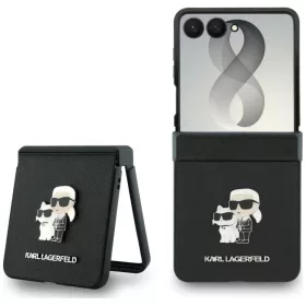    Samsung Galaxy Z Flip8 fekete Karl Lagerfeld Karl & Choupette Head Saffiano Pins tok