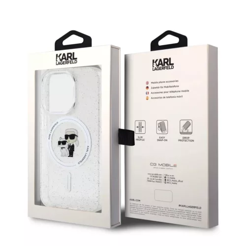 iPhone 15 Pro Karl Lagerfeld KLHMP15LHGKCNOT IML Glitter MagSafe tok �-3666339162771 4 kép