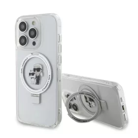   iPhone 15 Pro Fehér Karl Lagerfeld Ringstand Karl and Choupette MagSafe tok (KLHMP15LHMRSKCH)