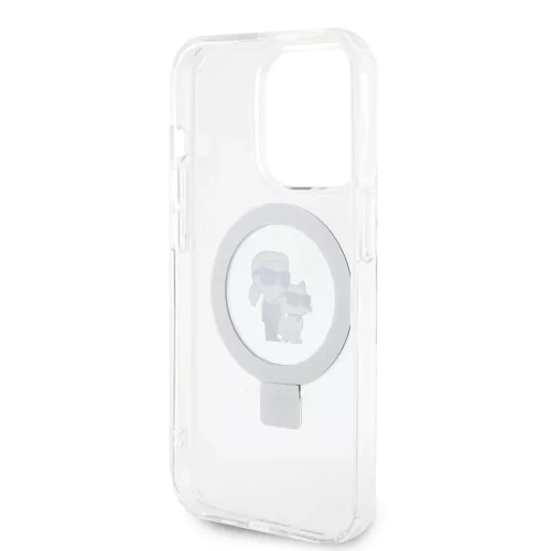  iPhone 15 Pro Fehér Karl Lagerfeld Ringstand Karl and Choupette MagS-3666339168896 2 kép