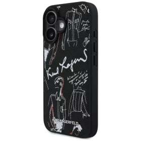 iPhone 16 Karl Lagerfeld Grained Pattern & Logo MagSafe fekete tok-3666339463304 2 kép