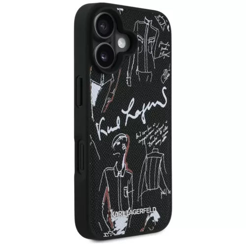 iPhone 16 Karl Lagerfeld Grained Pattern & Logo MagSafe fekete tok-3666339463304 4 kép