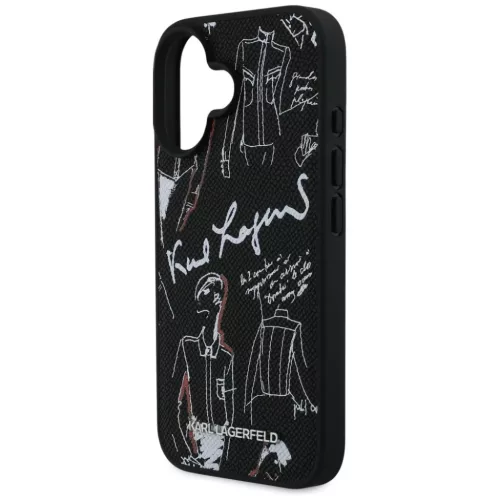 iPhone 16 Karl Lagerfeld Grained Pattern & Logo MagSafe fekete tok-3666339463304 6 kép