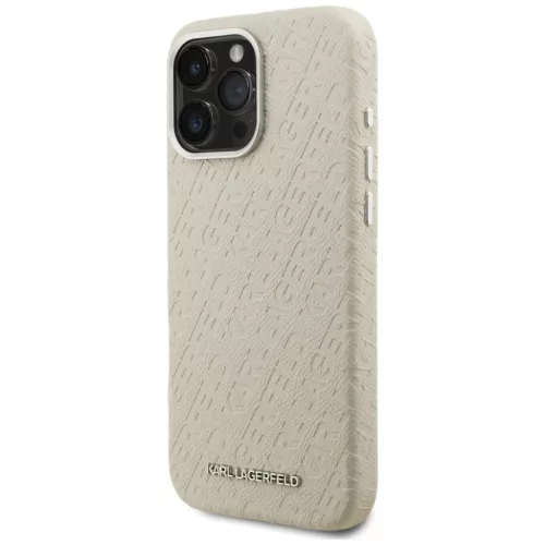 iPhone 16 Pro Max Karl Lagerfeld FW Stamped Karl MagSafe bézs tok-3666339458836 2 kép