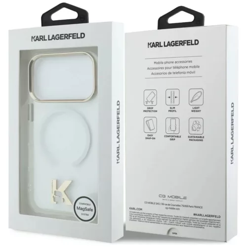 iPhone 17 Pro Karl Lagerfeld IML K Head Logo MagSafe tok átlátszó-3666339598372 8 kép
