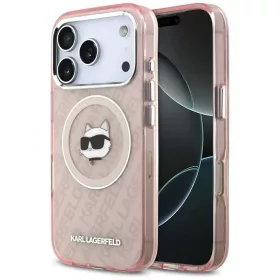   iPhone 17 Pro Karl Lagerfeld IML Choupette Fej Logó MagSafe tok rózsaszín
