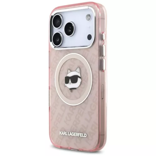 iPhone 17 Pro Karl Lagerfeld IML Choupette Fej Logó MagSafe tok rózs-3666339499396 2 kép