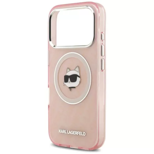iPhone 17 Pro Karl Lagerfeld IML Choupette Fej Logó MagSafe tok rózs-3666339499396 4 kép