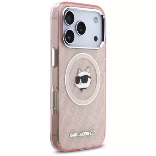 iPhone 17 Pro Karl Lagerfeld IML Choupette Fej Logó MagSafe tok rózs-3666339499396 6 kép